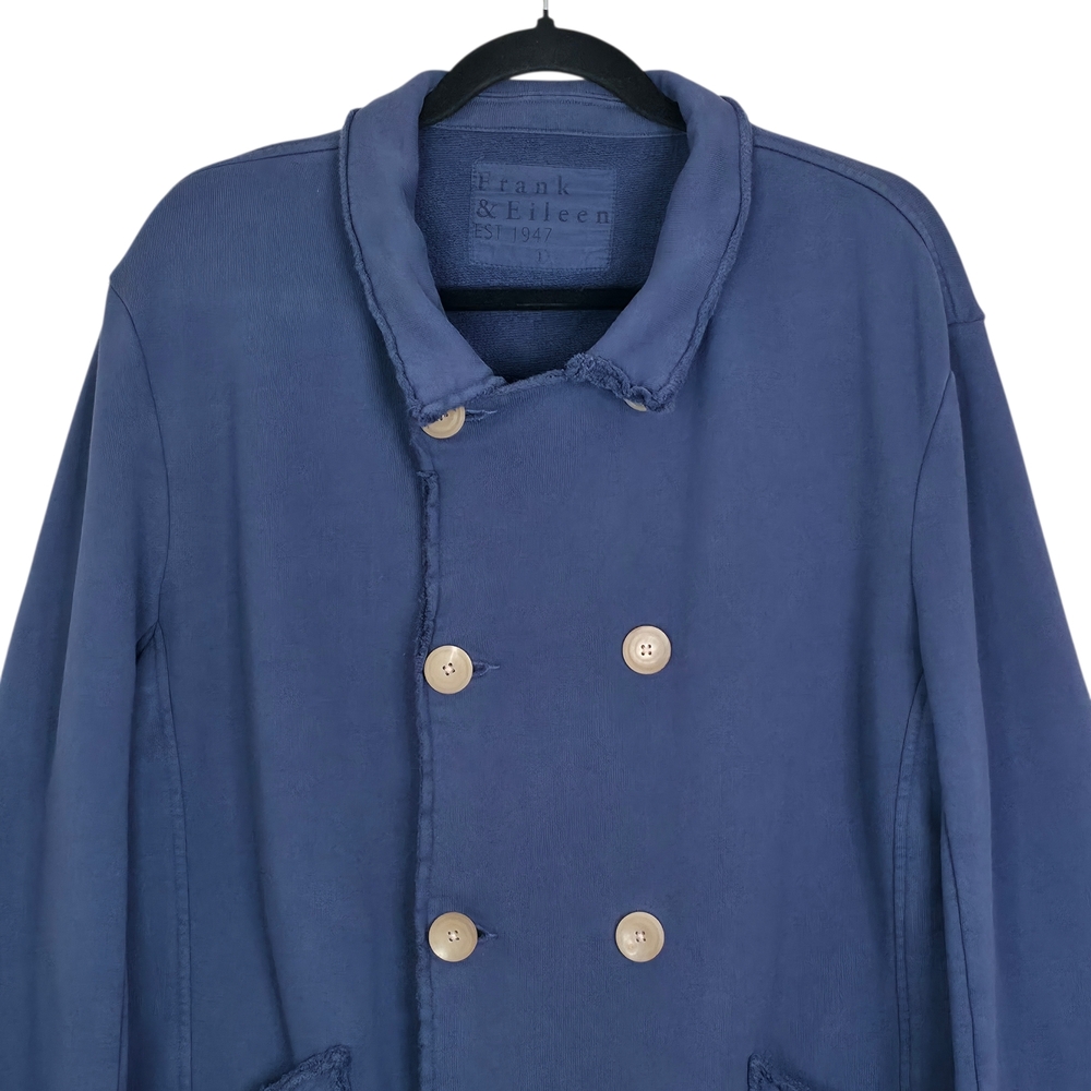 Frank & Eileen Belfast Jacket Atlantic Slate Blue Triple Fleece Peacoat Size L - Picture 4 of 7